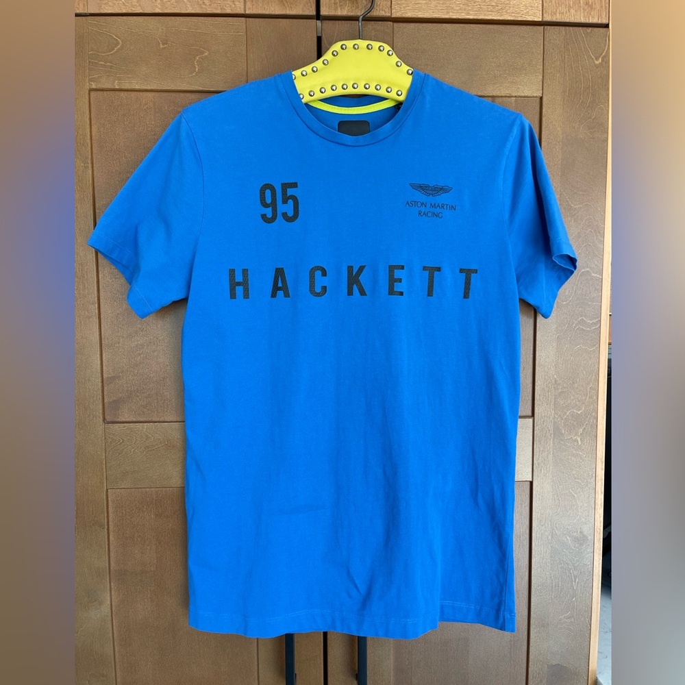 Unisex Hackett ASTON MARTIN Racing Blue T-Shirt, Size Medium